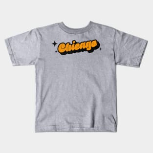 Chicago - Retro Classic Typography Style Kids T-Shirt